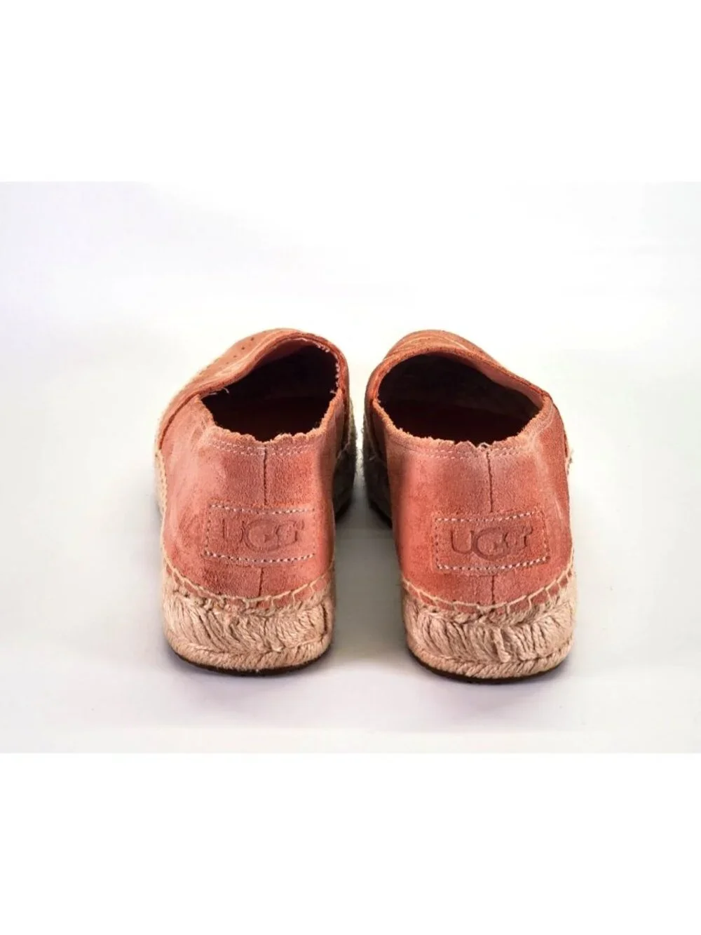 UGG Women's Pink Heidi Perforated Espadrille In Suntan Suede Sz 6.5 1711 - Picture 7 of 14
